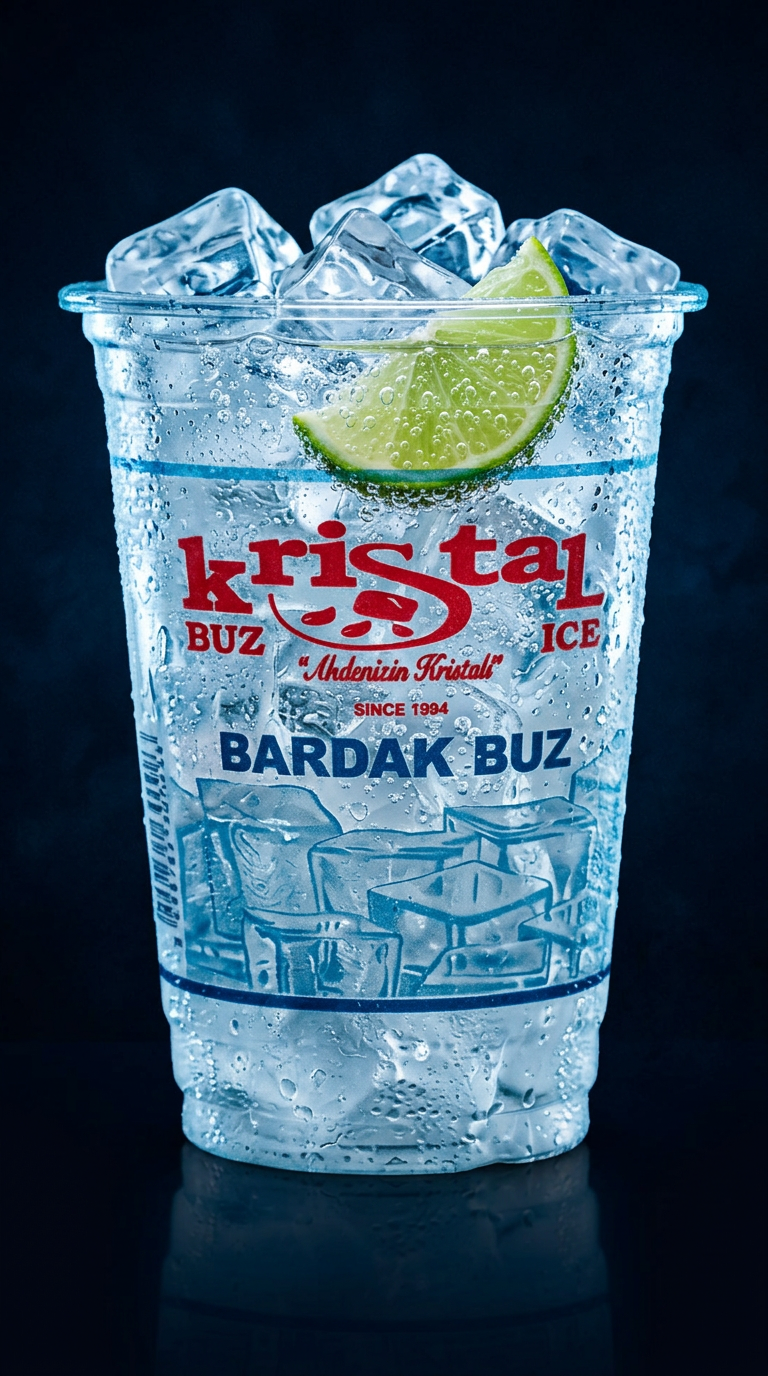 Kristal Buz ile Maden Suyu